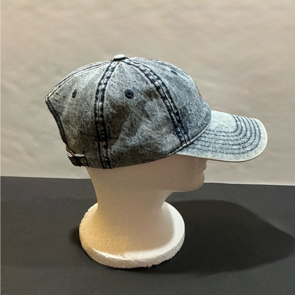 American Eagle Outfitters Baseball Cap Hat Stonewashed Denim Rainbow Embroidered - Picture 3 of 10